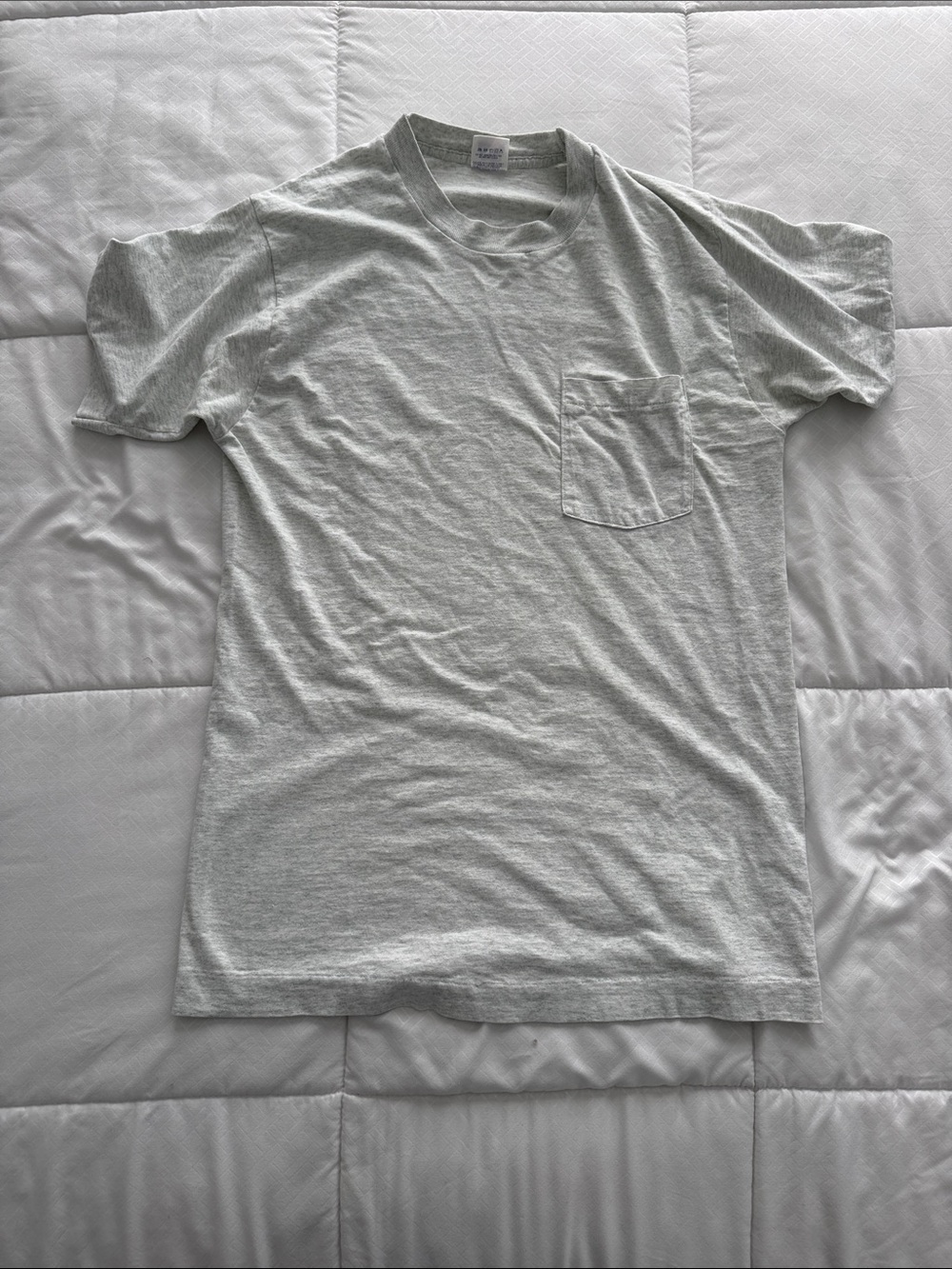 Vintage Light Gray Short Sleeve Pocket Tee